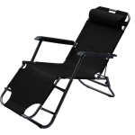 Royokamp folding garden bed with headrest, black