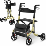 Uniprod Uniprod Balcony walker support for seniors with seat and shopping bag up to 136kg - golden