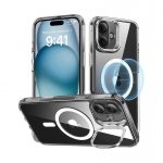 ESR Classic Hybrid (HaloLock) case with stand for iPhone 16 Plus (transparent)