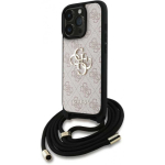 Guess PU 4G Metal Logo rihmaga &otilde;lakott Apple iPhone 15 Pro Max jaoks roosa v&auml;rviga