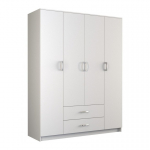Topeshop ROMANA 160 BIEL KPLB magamistoa garderoob ja kapp 11 riiulid 4 uks(ed) Valge