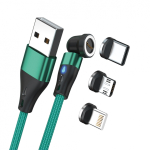 RealPower MagneticCharge3 USB-kaabel 2 m USB A Roheline