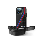 Case Case BMW BMHCP16L23PSVTK iPhone 16 Pro 6.3" black/black hardcase M Edition Carbon Tricolor Lines & Strap