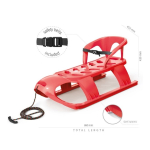 Prosperplast PLASTIC SLEDGE WITH BACK 88x45x42CM RED