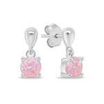 Brilio Brilio Silver Silver earrings with pink opals EA1137WP