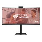AOC E4 CU34E4CW PC lamekuvar 86,4 cm (34") 3440 x 1440 pikslit UltraWide Quad HD LED Must
