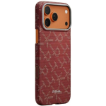 Dėklas Dėklas PITAKA Ultra-Slim Monogram MagSafe, m&otilde;eldud iPhone 17 Pro Max'i jaoks, kuldse v&auml;rviga.