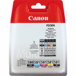 Canon PGI-580/CL-581 tindikassett 5 tk Originaal Standard Yield Must, Ts&uuml;aan, Magenta, Kollane