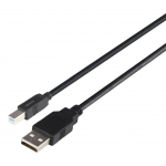 Deltaco USB-230S-LSZH USB-kaabel USB 2.0 3 m USB A USB B Must