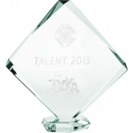 Tryumf 3D engraved glass trophy with case