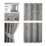 &Ouml;&ouml; &Ouml;&ouml; kardin r&otilde;ngastega AmeliaHome VELVET 140X245 cm, 1 tk, v&auml;rv: h&otilde;bedane