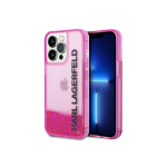 Karl Karl Lagerfeld KLHCP14XLCKVF iPhone 14 Pro Max 6.7 Inch Pink/Pink Hard Case Liquid Glitter Elong