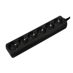 LogiLink LPS238B pikendusjuhe 1,5 m 6 vahelduvvoolu kontakt Hoonesisene Must