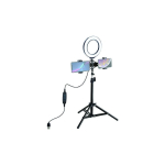 Puluz LED ring lamp 16cm, with tripod stand up to 70cm and double phone holder, USB