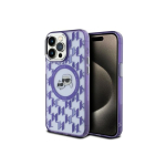 Karl Karl Lagerfeld IML Monogram Karl & Choupette Head MagSafe iPhone 15 Pro Case - Purple