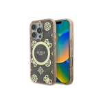 Case Case Guess GUHMP16XH4PYEEW iPhone 16 Pro Max 6.9" brown/brown hardcase IML Peony On 4G Background MagSafe