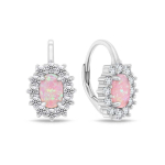 Brilio Brilio Silver Charming silver earrings with zircons and pink opals EA1127WP