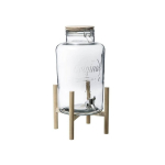 Secret Secret De Gourmet klaasist stiklainis kraaniga, alusel, 8 L