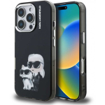 Karl Karl Lagerfeld IML akvarel Karl ja Choupette kate, iPhone 16 Pro Max jaoks Must