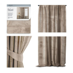 &Ouml;&ouml; &Ouml;&ouml; kardin AmeliaHome VELVET 140X270 cm, 1 tk, riba/kinnitused, v&auml;rv: liiv