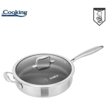 Roostevaba Roostevaba terasest s&uuml;gav pann + 3 kihiline klaaskaan 28*7,5 cm, 4,2 L, TITANIUM3, COOKING BY HEINNER