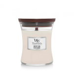 WoodWick White Teak vahak&uuml;&uuml;nal Silinder Kadakapuu, Tammepuit, Kollane l&otilde;hnasambil, Sandlipuu Valge 1 tk