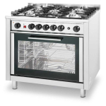 5 5 burner gas stove with convection oven - Hendi 225707