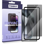 FoneKit Privacy+ Full Cover Tempered Glass, Galaxy S24 FE, Black