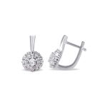 Beneto Glittering silver earrings with clear zircons AGUC2263