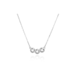 Agate Agate Shiny Silver Necklace with Zircons AGS1543/47