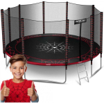 15 15 ft / 465 cm garden trampoline with external net and Neo-Sport ladder