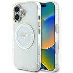 Case Case Guess IML Metal Colored Circle Classic Logo MagSafe for iPhone 16 white