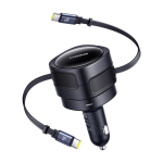 Baseus PD car charger 2x USB-C port 60W, black