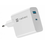 NATEC NUC-2144 mobiilseadme laadija Universaalne Valge Vahelduvvool Kiirlaadimine Hoonesisene