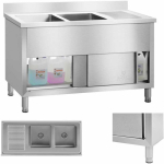 Industrial Industrial 2 bowl catering sink on 140 cm base Royal Catering