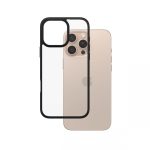 PanzerGlass &reg; HardCase Transparent w. Black Frame iPhone 16 Pro Max mobiiltelefoni &uuml;mbris Kate L&auml;bipaistev