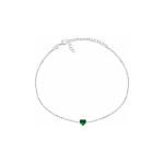Brilio Brilio Silver Minimalist Silver Bracelet Green Heart BRC30WG