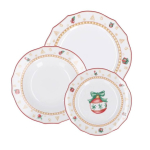 LA LA PORCELLANA BIANCA CRISTMAS EDITION 3 taldrikuga komplekt 2 inimesele