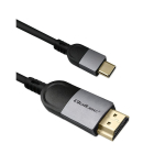 Qoltec 50438 videokaabliadapter 2 m USB t&uuml;&uuml;p-C HDMI Must
