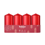 Bolsius Cylinder Candles 4pcs 100x48mm Red
