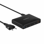 FoneKit GaN PD 140 W verkkovirtalaturi, 3 x USB-C + 1 x USB-A, musta