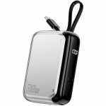 4smarts Pocket 10000mAh 30W laadija integreeritud USB-C kaabliga, 15 cm h&otilde;bedane