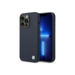 Case Case BMW BMHMP14XSILNA iPhone 14 Pro Max 6.7" dark blue / dark blue silicone metal logo MagSafe