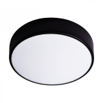 Orno OVO LED ceiling lamp, 43W, 4000K, 4750lm, black steel, frosted glass cover, IP20, ? 400