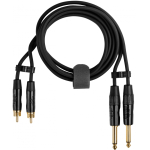 Fuj:tech 2 x 6,3 mm isane &ndash; 2 x RCA isane audiokaabel, 3 m, must