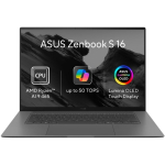 ASUS NTB Zenbook S 16 OLED (UM5606GA-OLED592XZ) s&uuml;learvuti, AI 9 465, 16" 3K, 32GB, 512GB SSD, Radeon, W11 Pro, Antrim Gray