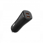 Autolaadija adapter ArcStation Essential 50W, 2 x USB-C, must, Spigen