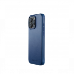 Kaitse&uuml;mbris Apple iPhone 16 Pro Max, sinine, MagSafe, naturaalsest nahast, Mujjo
