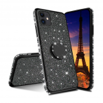 Apple iPhone 12 Mini Silikoonkaitse, Diamond ring, must