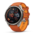 Garmin fenix 9 Pro inReach 47mm Titanium with Autumn Orange Spark Orange Silicone Band